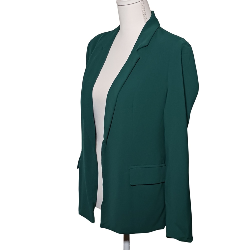 SKIES ARE BLUE Women's Palmer Blazer Jacket Green XS Open Front Pockets Lined - Picture 3 of 11
